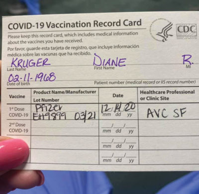 A vaccine card